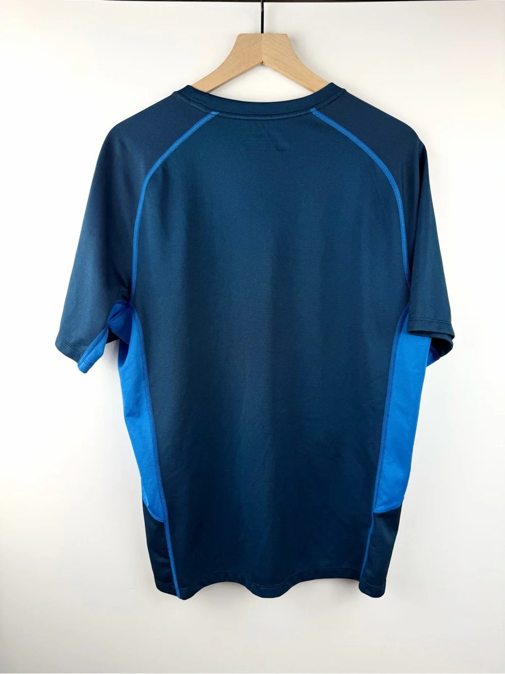 Eddie Bauer Men Athletic Shirt L Blue Moisture Wicking Free Dry Performance
